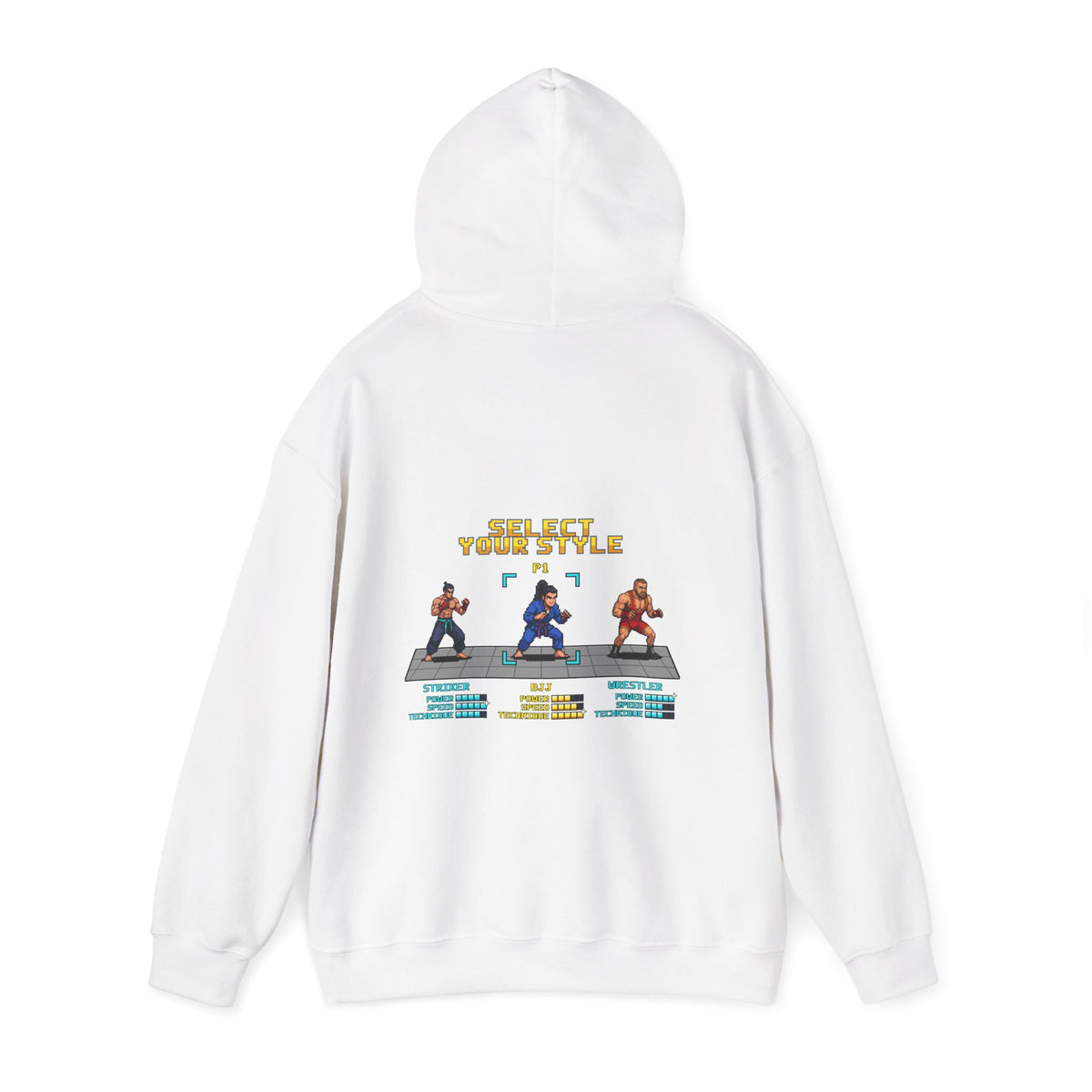Womens BJJ Hoodie - Select Your Style - Retro Pixel Art Hoodie