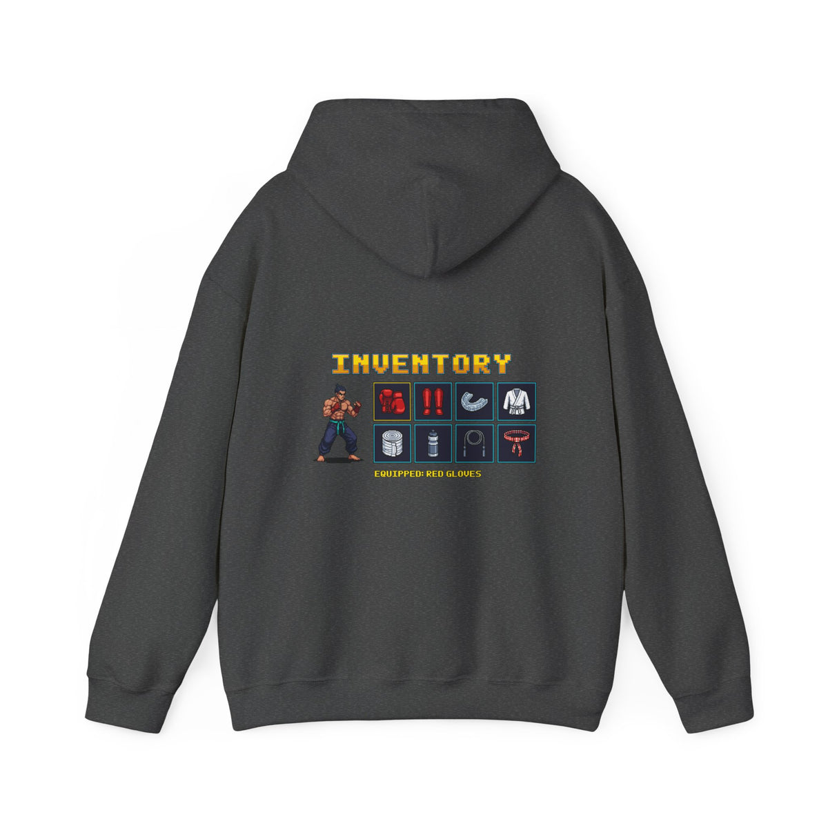 Martial Arts Hoodie - Fight Gear Inventory - Retro Pixel Art Hoodie