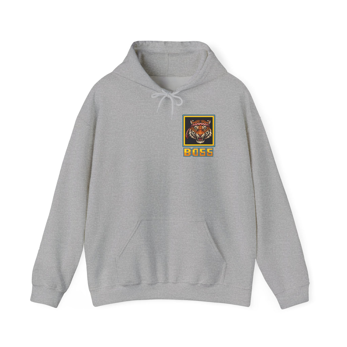 Muay Thai Hoodie - Final Boss Tiger - Retro Pixel Art Hoodie