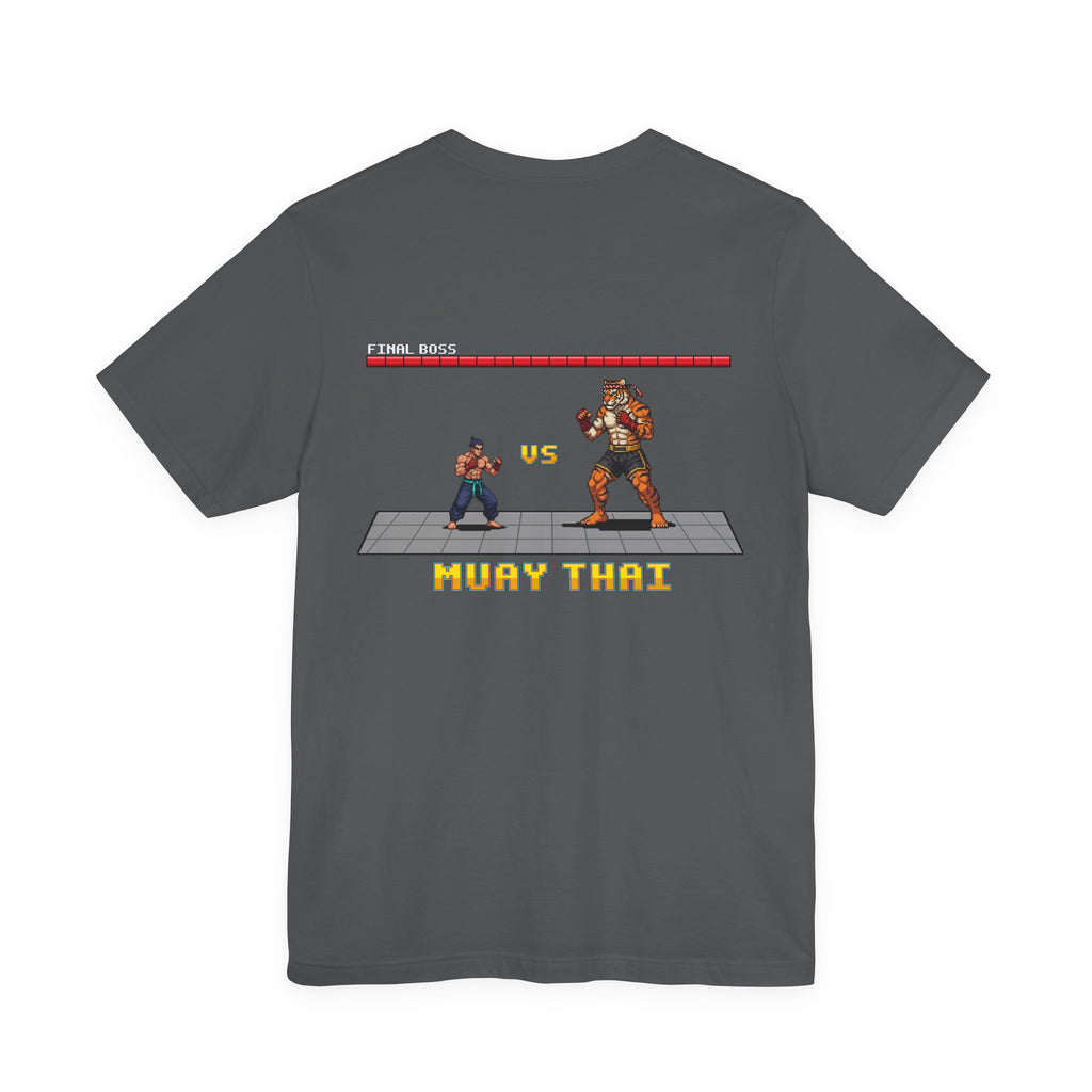 Muay Thai Shirt - Final Boss Tiger - Retro Pixel Art Tee