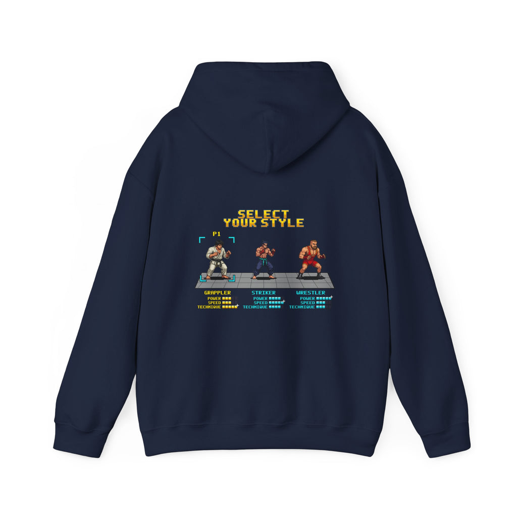 BJJ Hoodie - Select Your Style: Grappler - Retro Pixel Art Hoodie