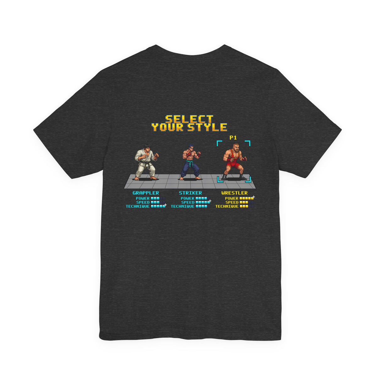Wrestling Shirt - Select Your Style: Wrestler - Retro Pixel Art Tee