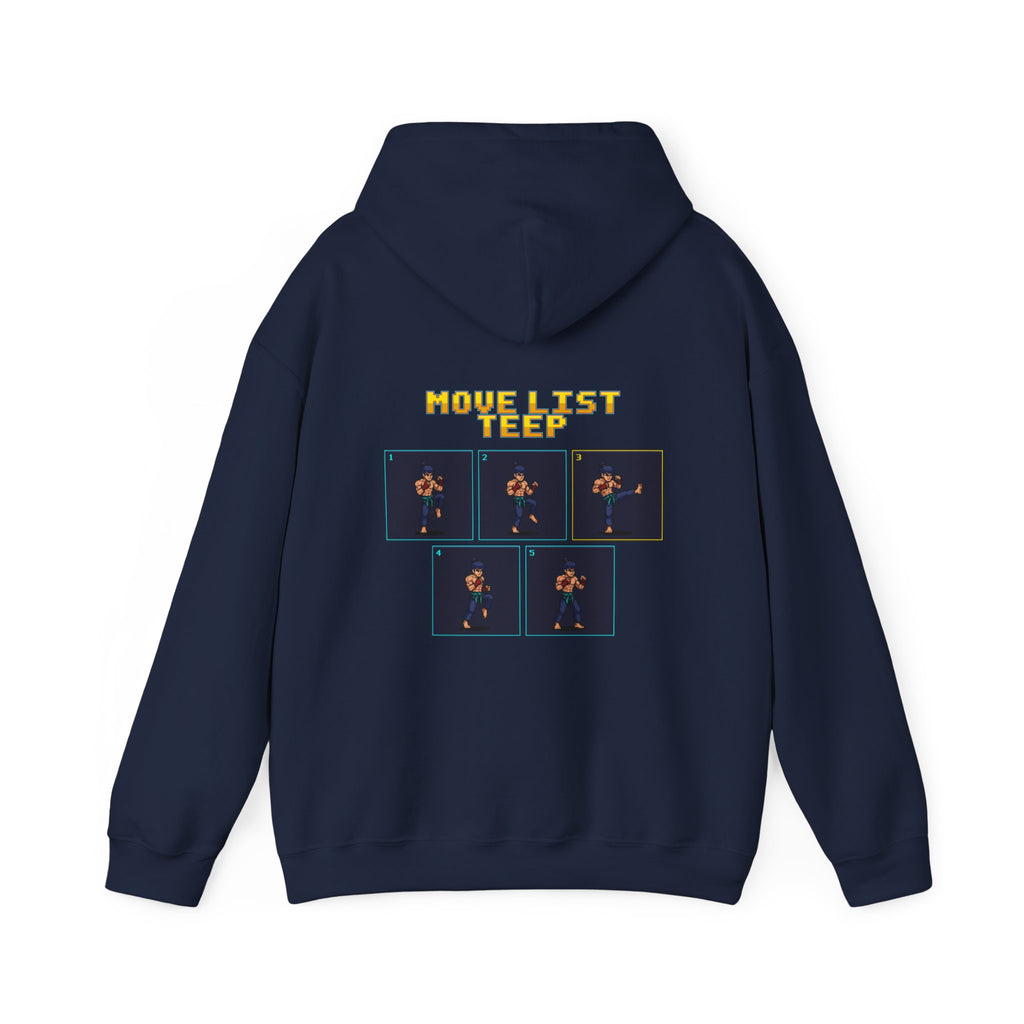 Muay Thai Hoodie - Move List: Teep - Retro Pixel Art Hoodie