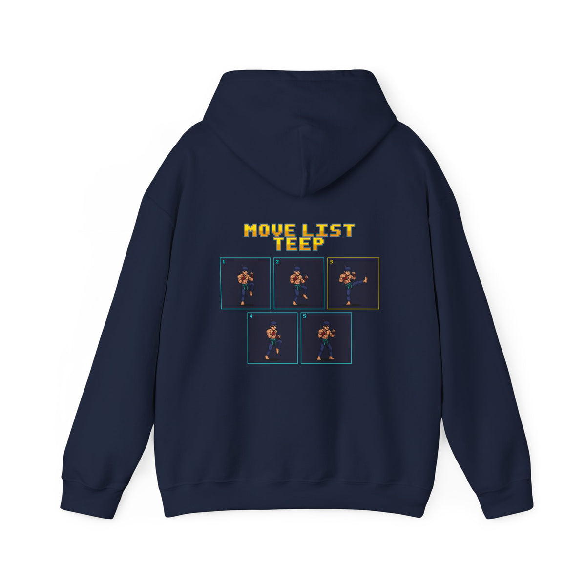 Muay Thai Hoodie - Move List: Teep - Retro Pixel Art Hoodie