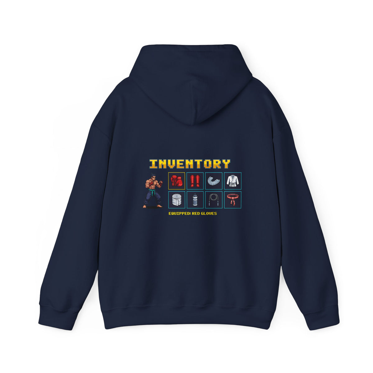 Martial Arts Hoodie - Fight Gear Inventory - Retro Pixel Art Hoodie