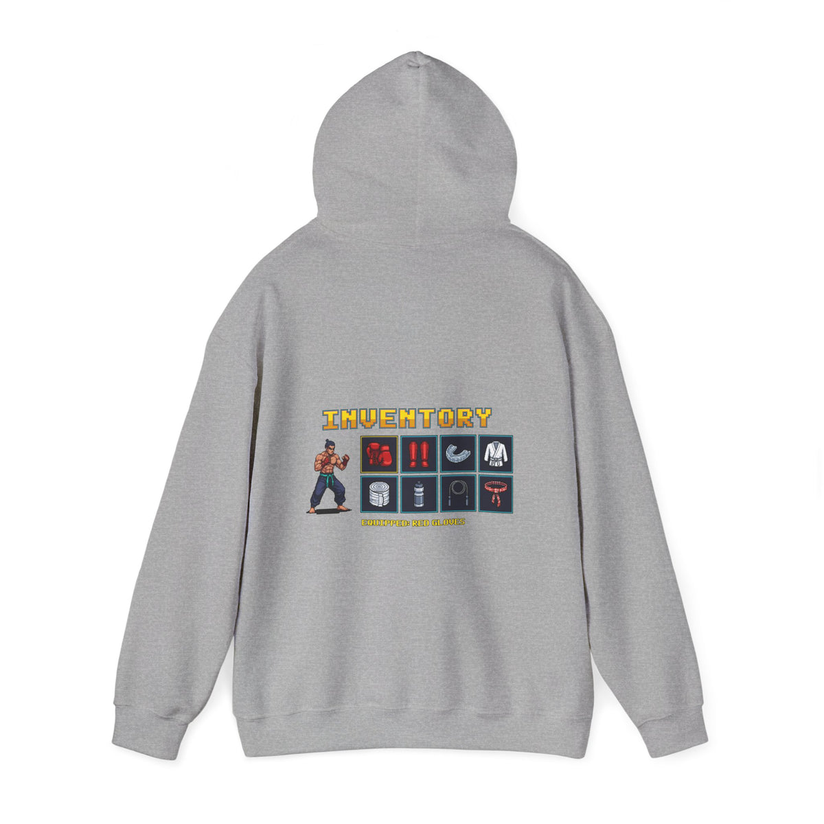Martial Arts Hoodie - Fight Gear Inventory - Retro Pixel Art Hoodie