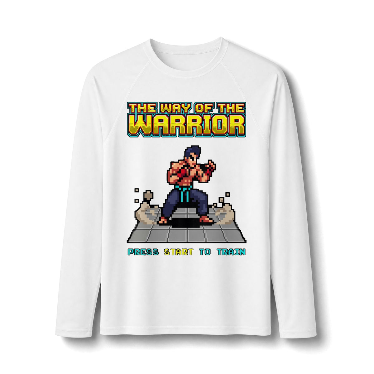 Martial Arts Rash Guard - Press Start to Train - Pixel Art Rashguard