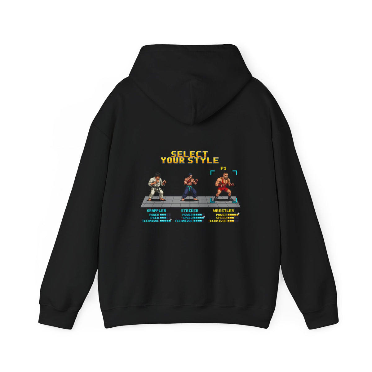 Wrestling Hoodie - Select Your Style: Wrestler - Retro Pixel Art Hoodie