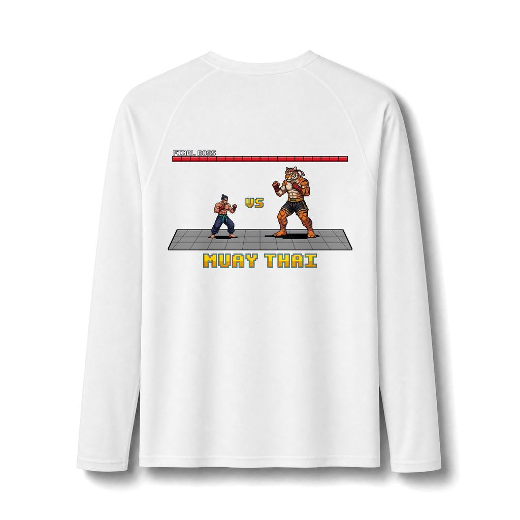 Muay Thai Rash Guard - Final Boss Tiger - Pixel Art Rashguard