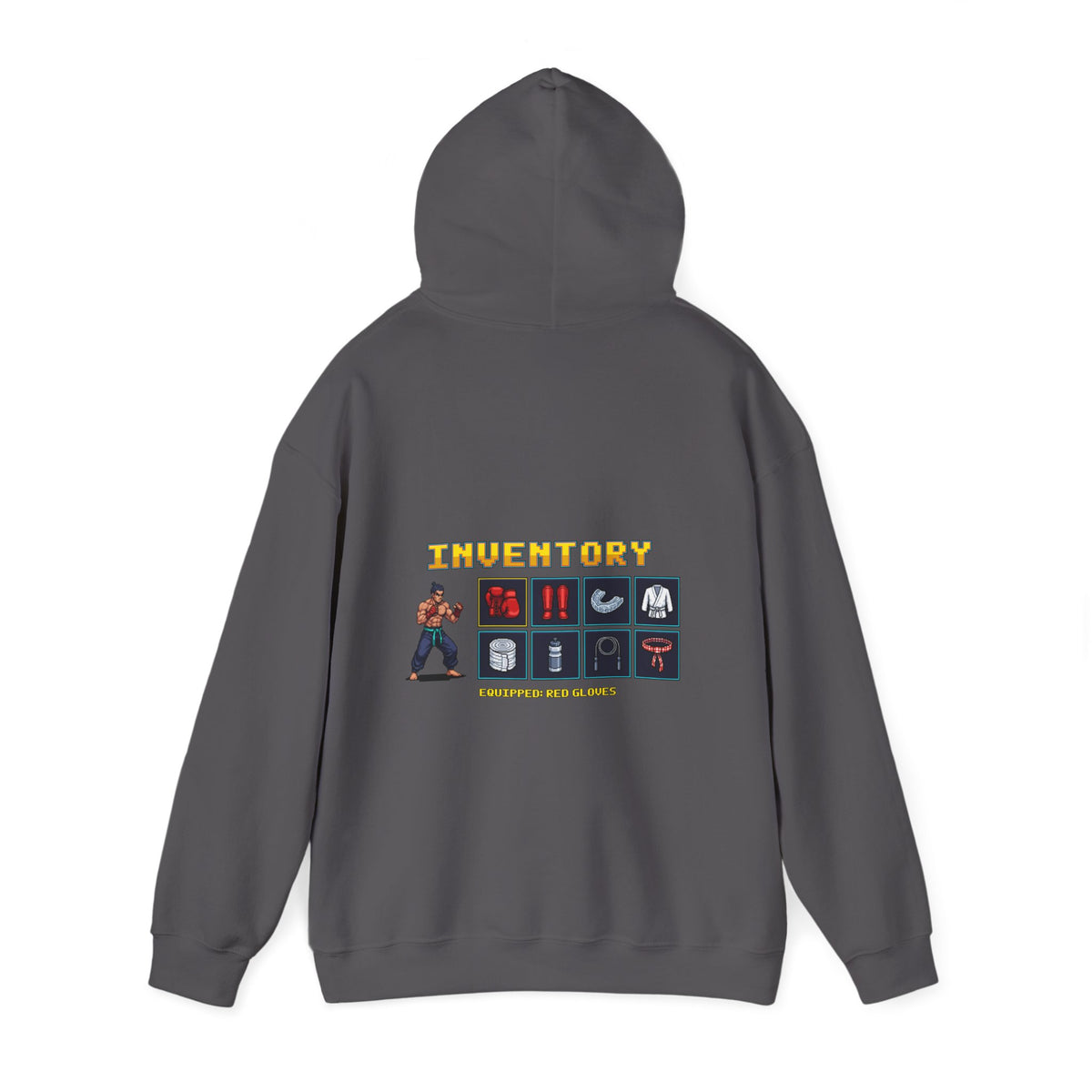 Martial Arts Hoodie - Fight Gear Inventory - Retro Pixel Art Hoodie