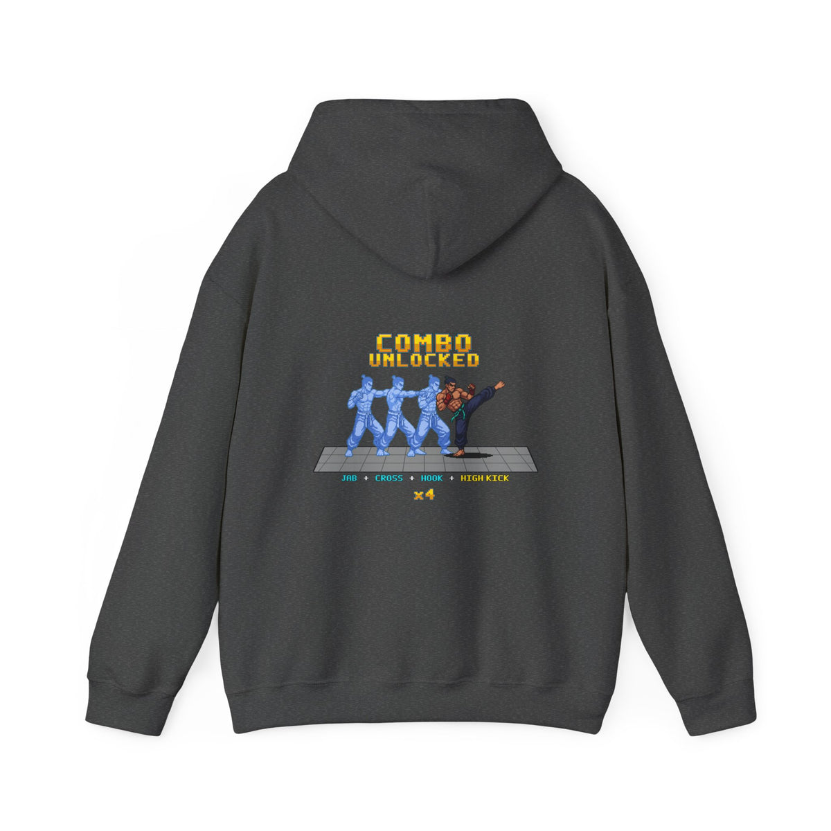 Kickboxing Hoodie - Combo Unlocked - Retro Pixel Art Hoodie