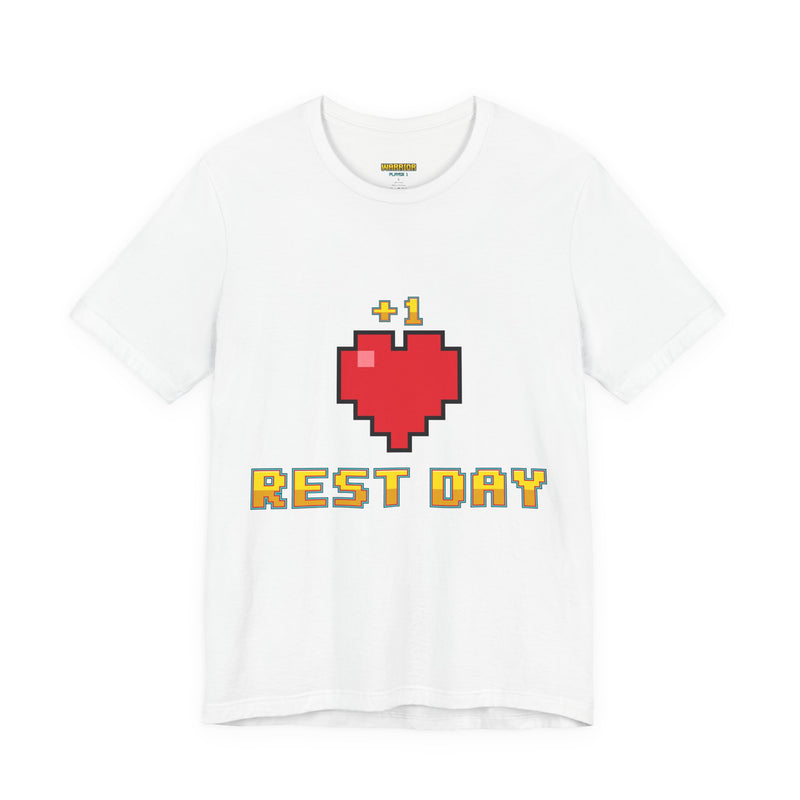 Gym Shirt - Rest Day +1 Life - Retro Pixel Art Tee