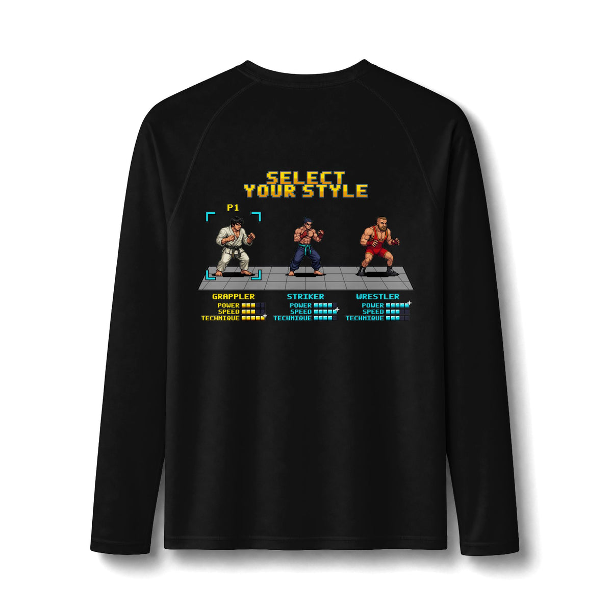BJJ Rash Guard - Select Your Style: Grappler - Pixel Art Rashguard