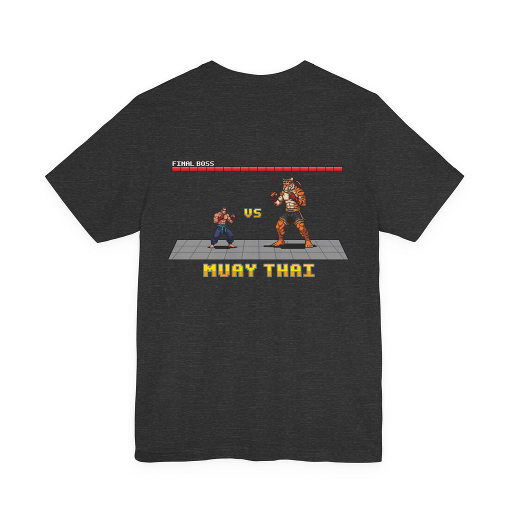 Muay Thai Shirt - Final Boss Tiger - Retro Pixel Art Tee