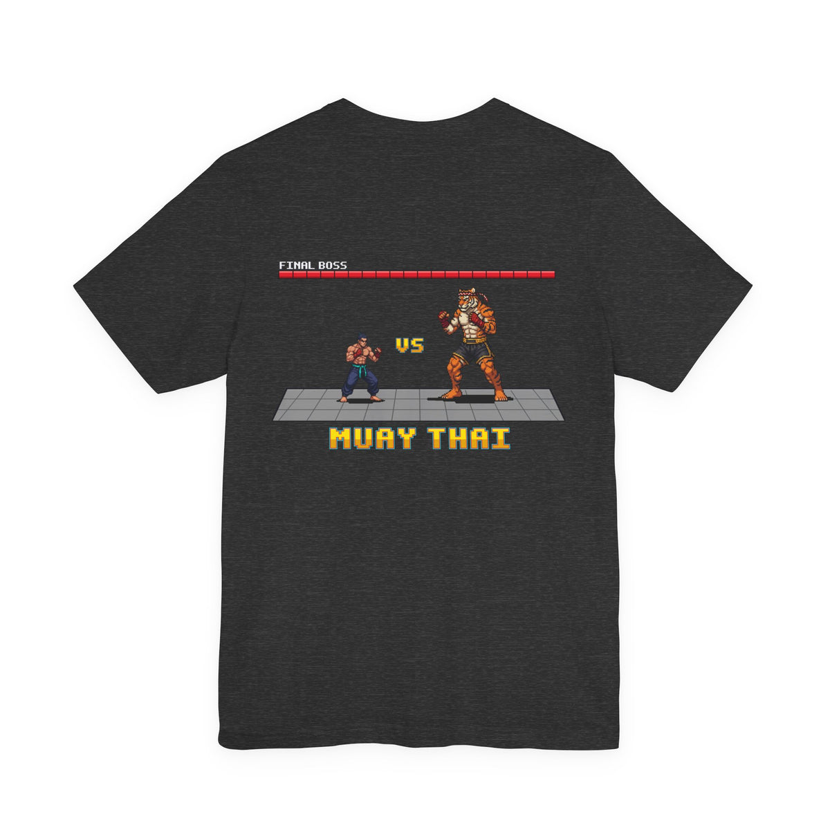 Muay Thai Shirt - Final Boss Tiger - Retro Pixel Art Tee