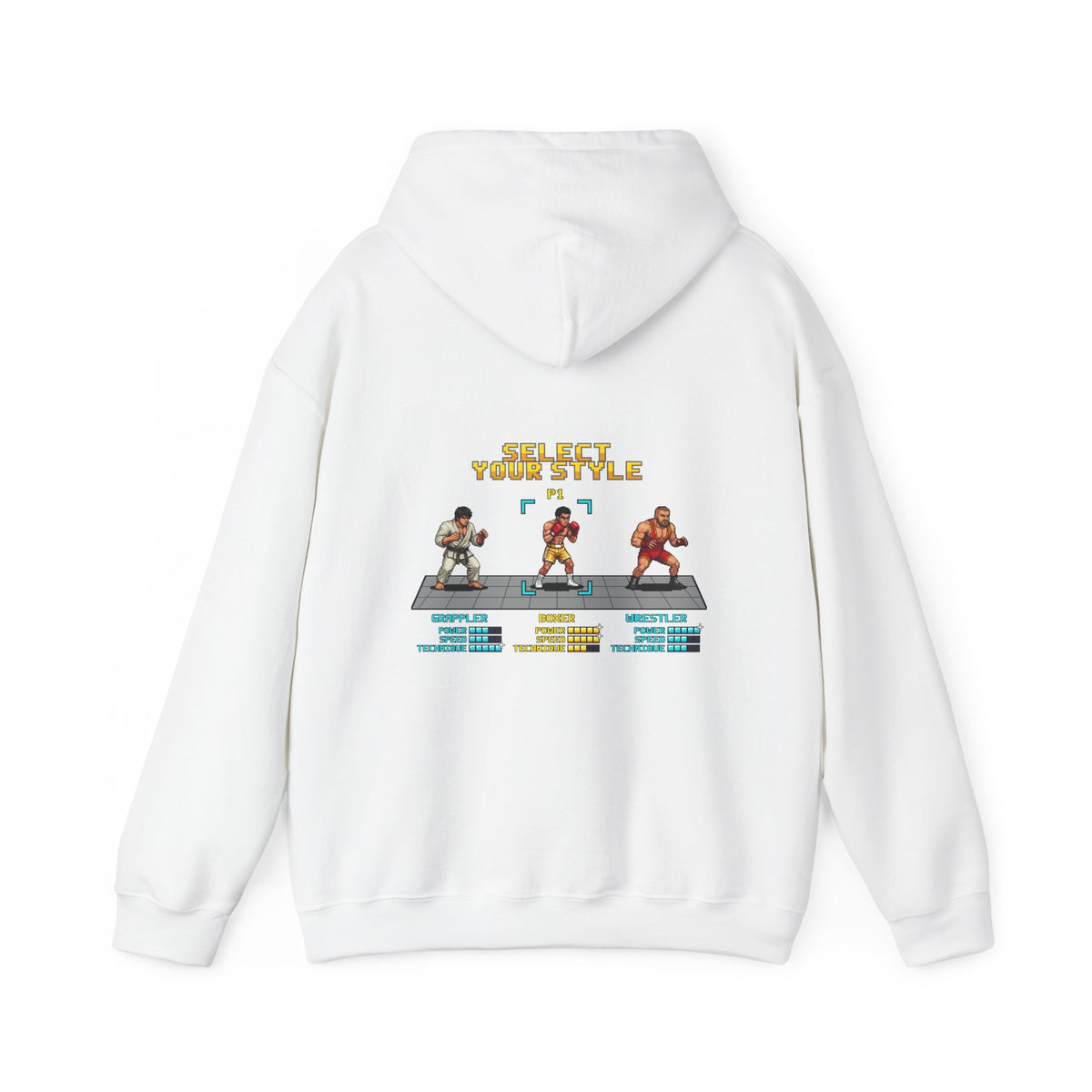 Boxing Hoodie - Select Your Style: Boxer - Retro Pixel Art Hoodie
