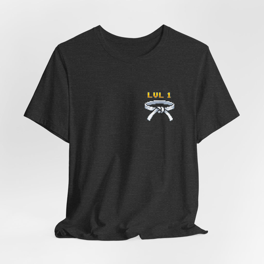 BJJ Shirt - Level Up Belt Ranks - Retro Pixel Art Tee