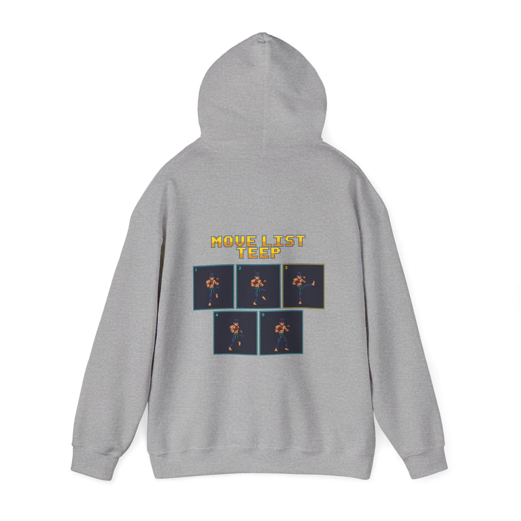 Muay Thai Hoodie - Move List: Teep - Retro Pixel Art Hoodie