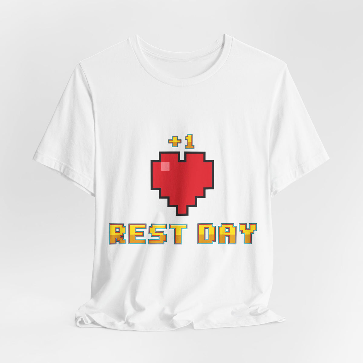 Gym Shirt - Rest Day +1 Life - Retro Pixel Art Tee