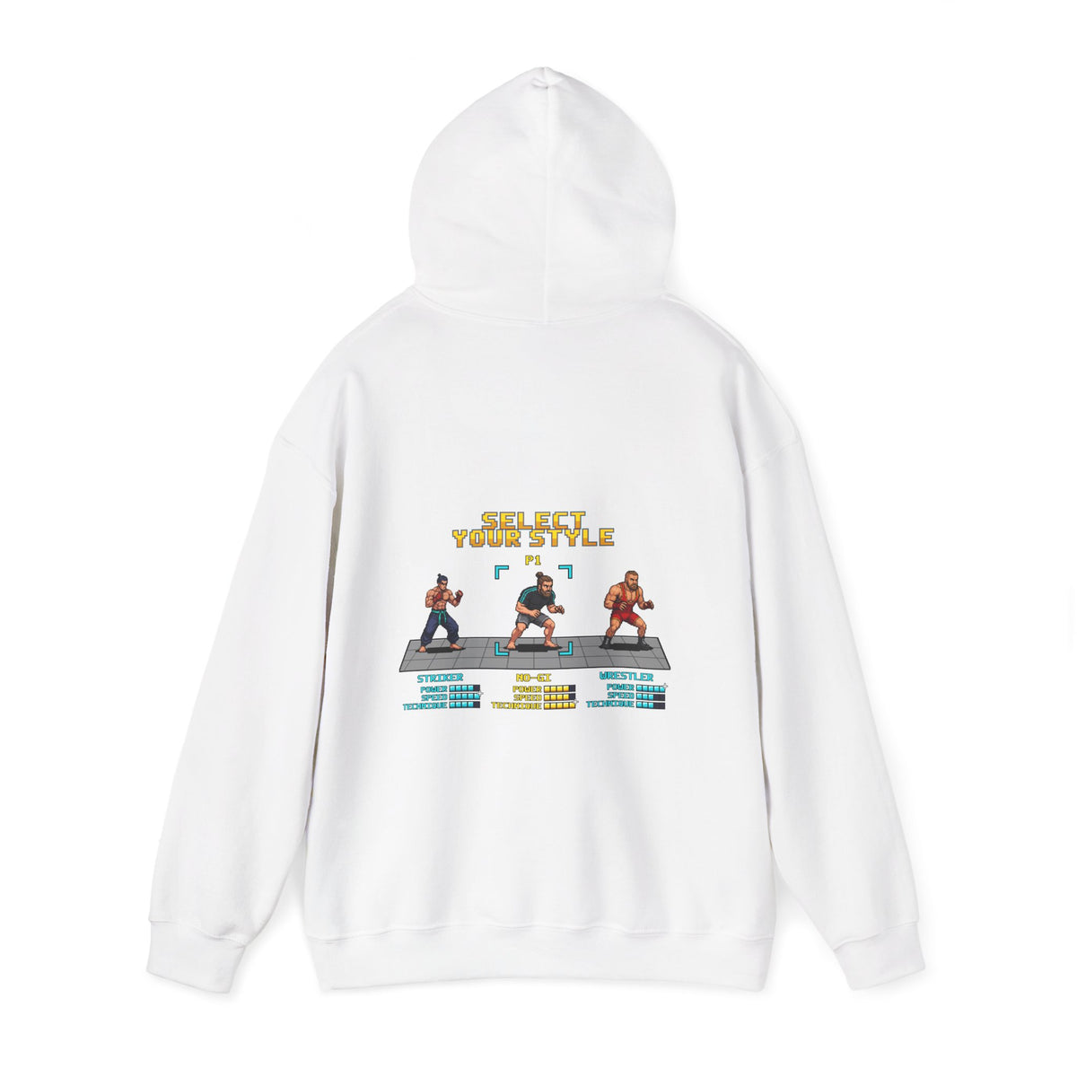 No Gi BJJ Hoodie - Select Your Style: No-Gi - Retro Pixel Art Hoodie