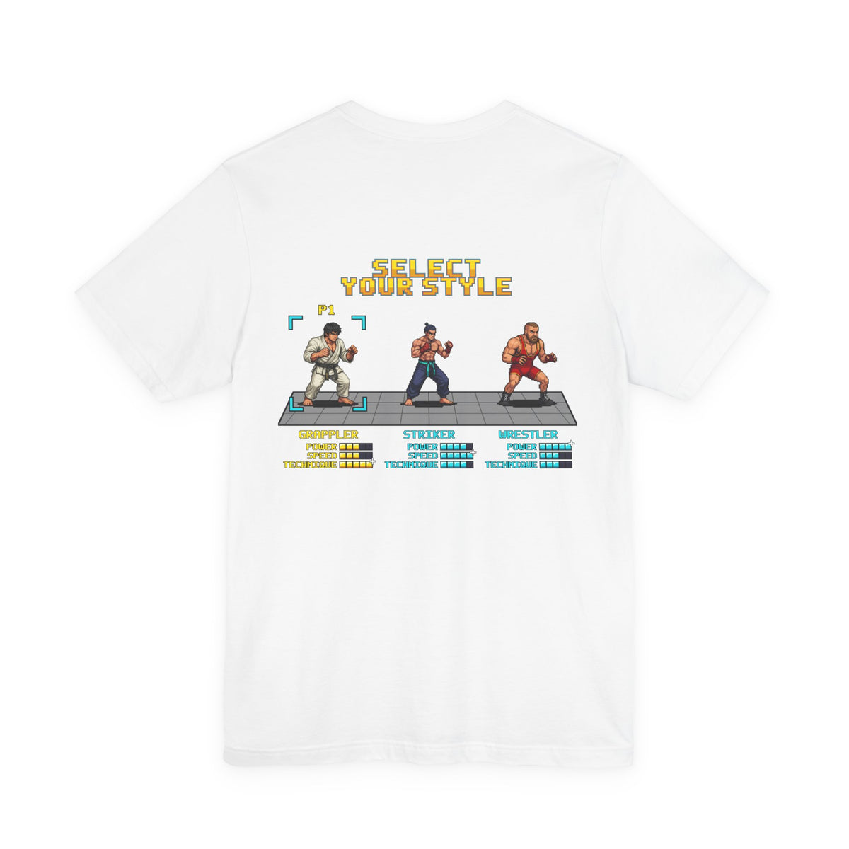 BJJ Shirt - Select Your Style: Grappler - Retro Pixel Art Tee