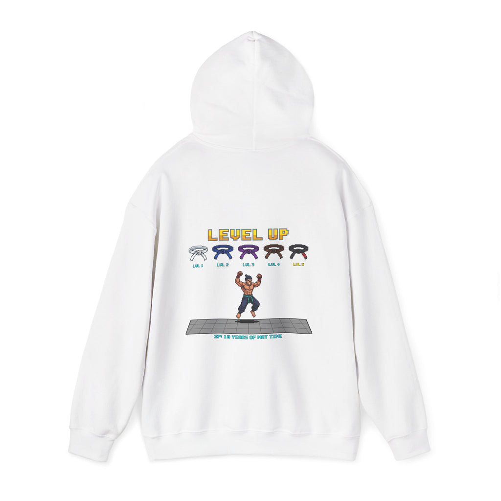 BJJ Hoodie - Level Up Belt Ranks - Retro Pixel Art Hoodie
