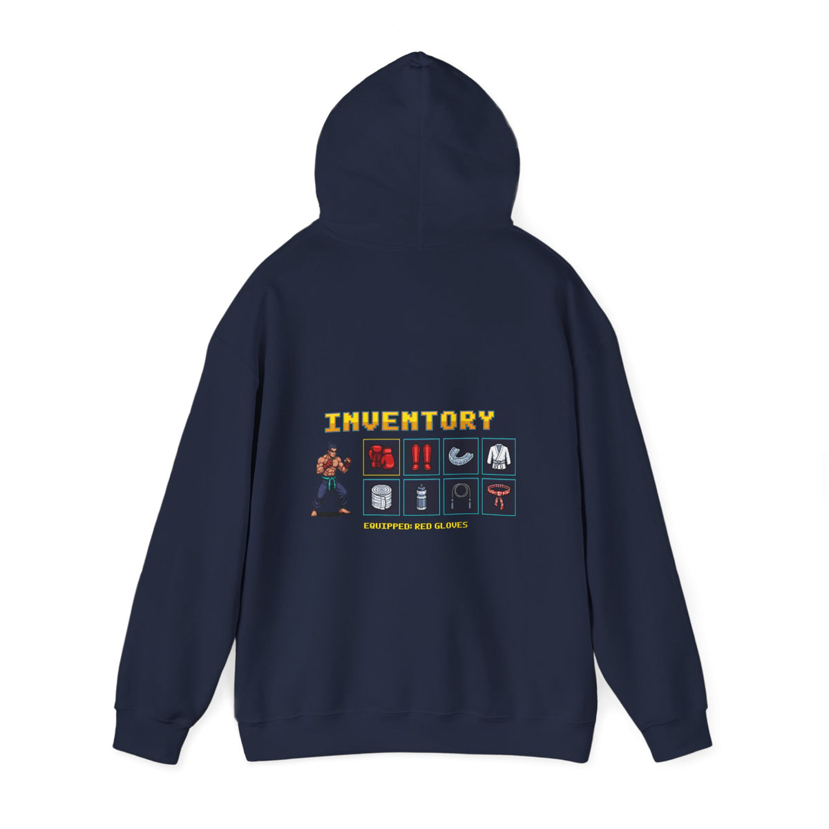 Martial Arts Hoodie - Fight Gear Inventory - Retro Pixel Art Hoodie