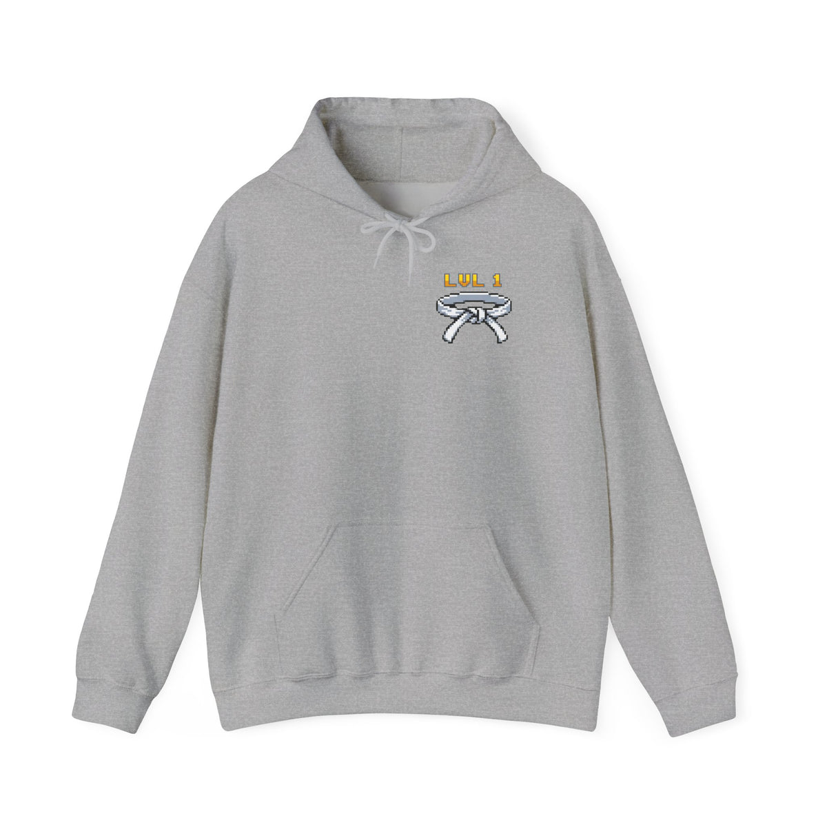 BJJ Hoodie - Level Up Belt Ranks - Retro Pixel Art Hoodie