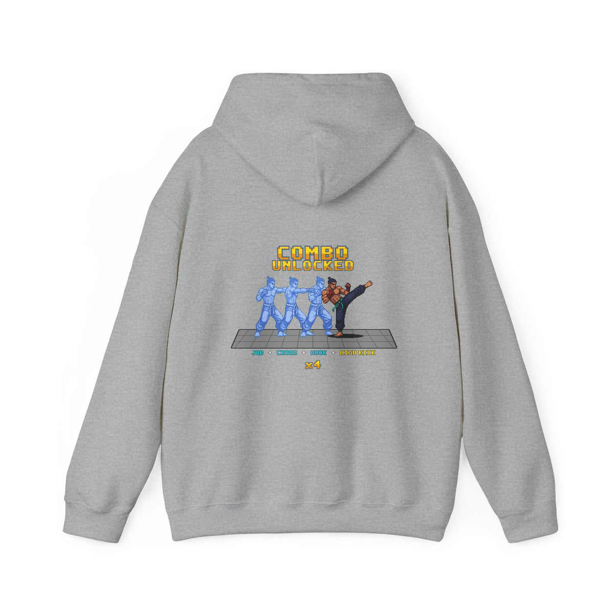 Kickboxing Hoodie - Combo Unlocked - Retro Pixel Art Hoodie