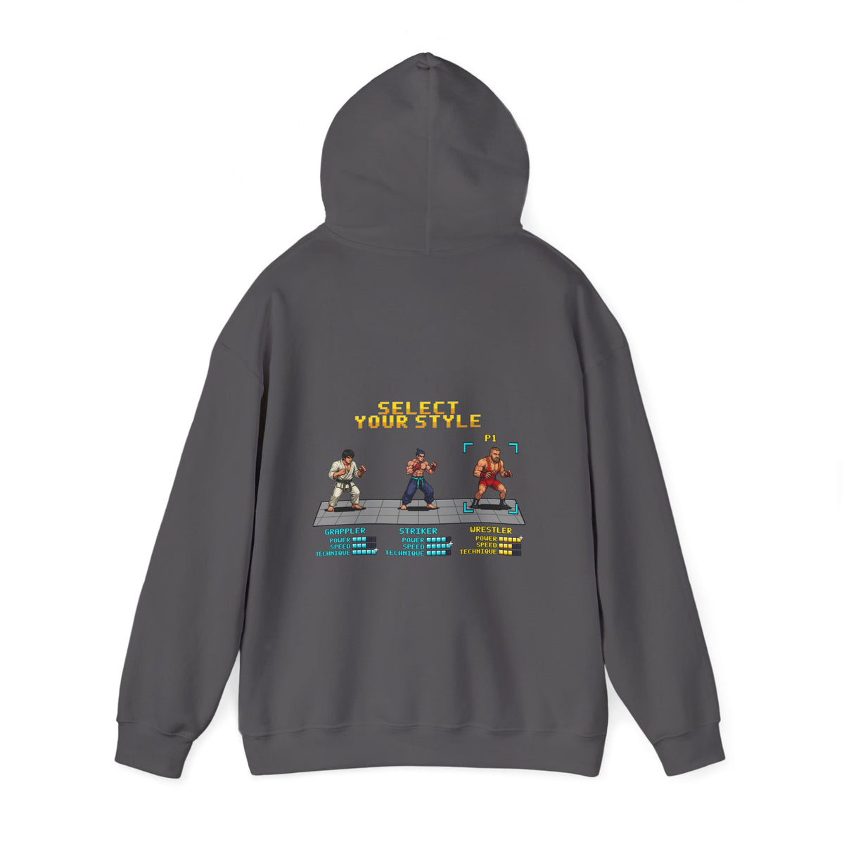 Wrestling Hoodie - Select Your Style: Wrestler - Retro Pixel Art Hoodie