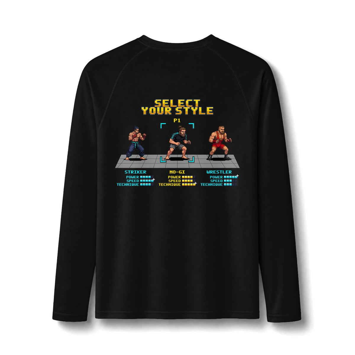 No Gi BJJ Rash Guard - Select Your Style: No-Gi - Pixel Art Rashguard