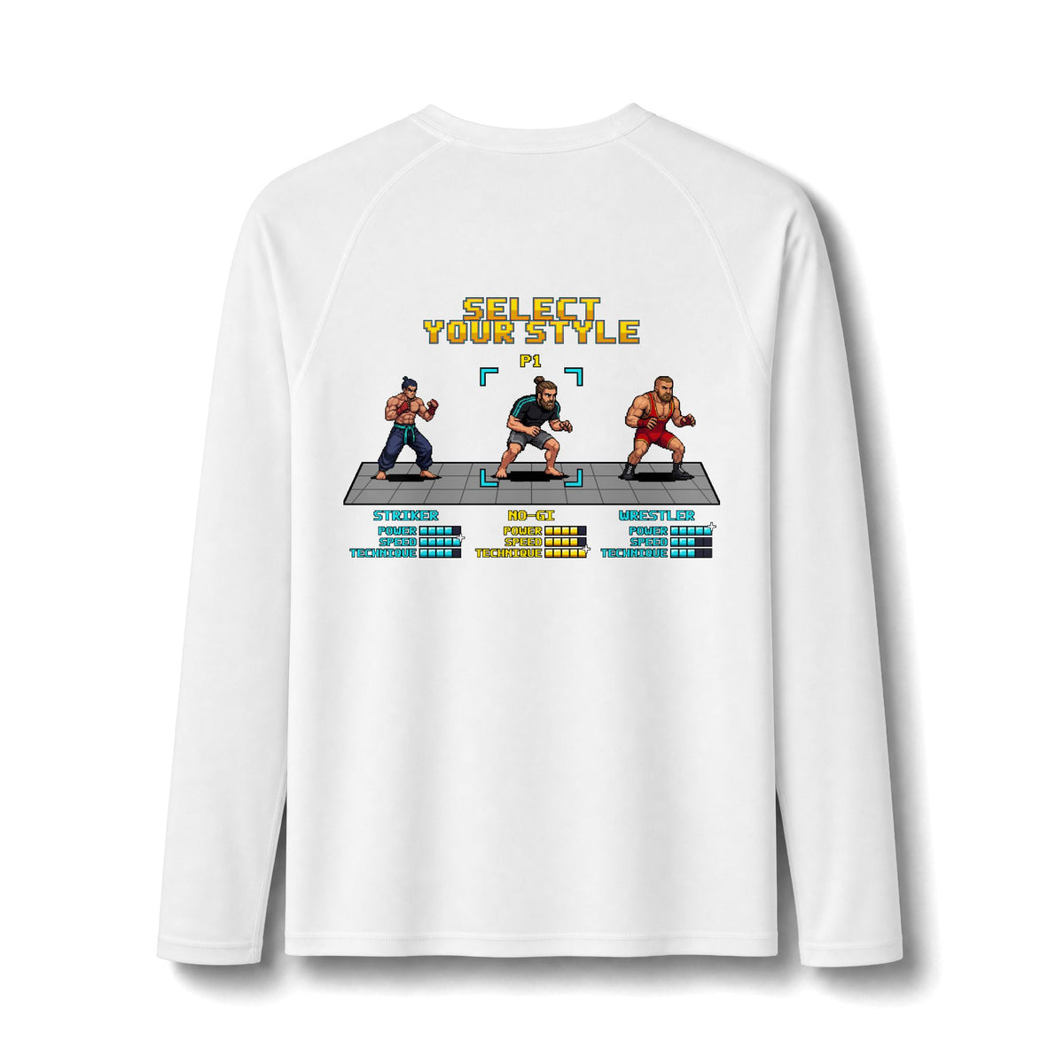 No Gi BJJ Rash Guard - Select Your Style: No-Gi - Pixel Art Rashguard