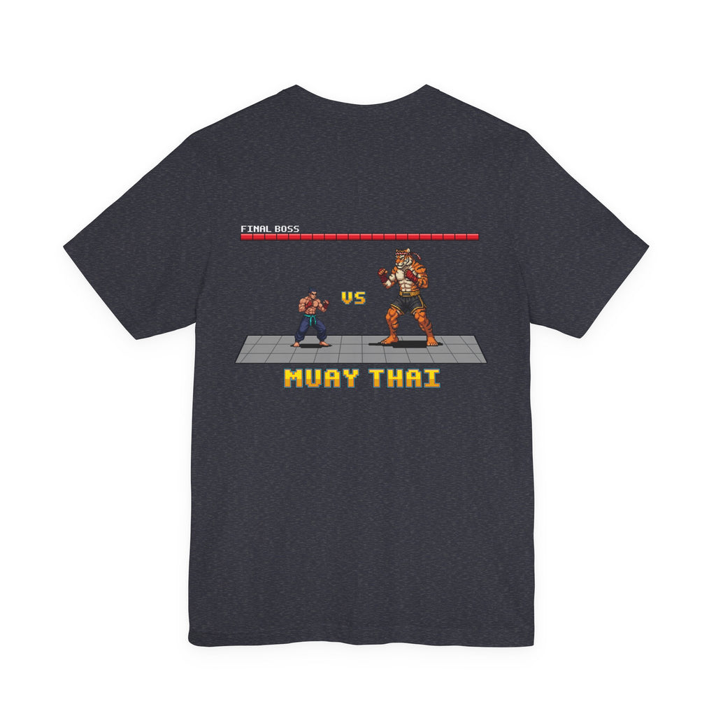 Muay Thai Shirt - Final Boss Tiger - Retro Pixel Art Tee