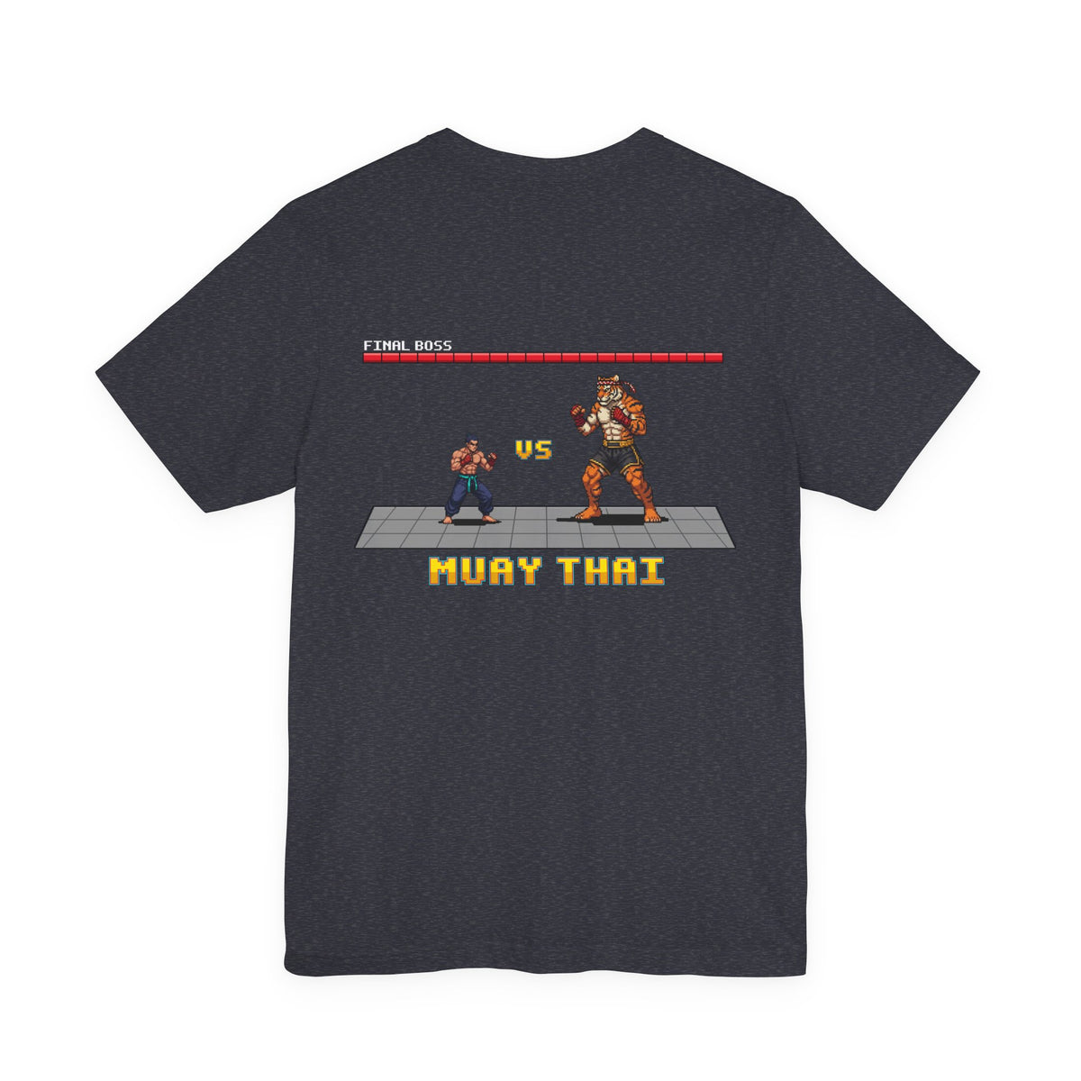 Muay Thai Shirt - Final Boss Tiger - Retro Pixel Art Tee