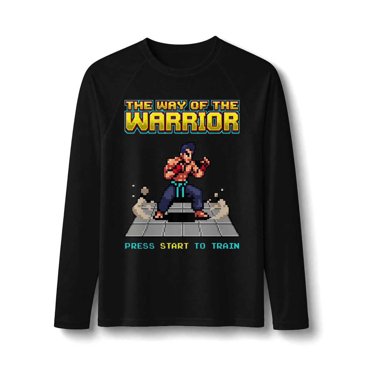 Martial Arts Rash Guard - Press Start to Train - Pixel Art Rashguard