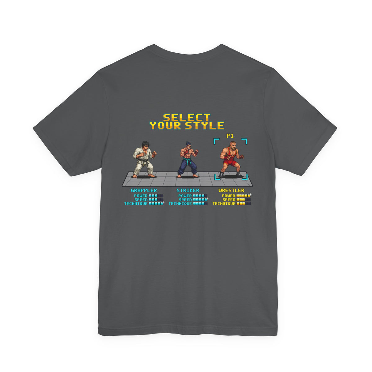 Wrestling Shirt - Select Your Style: Wrestler - Retro Pixel Art Tee