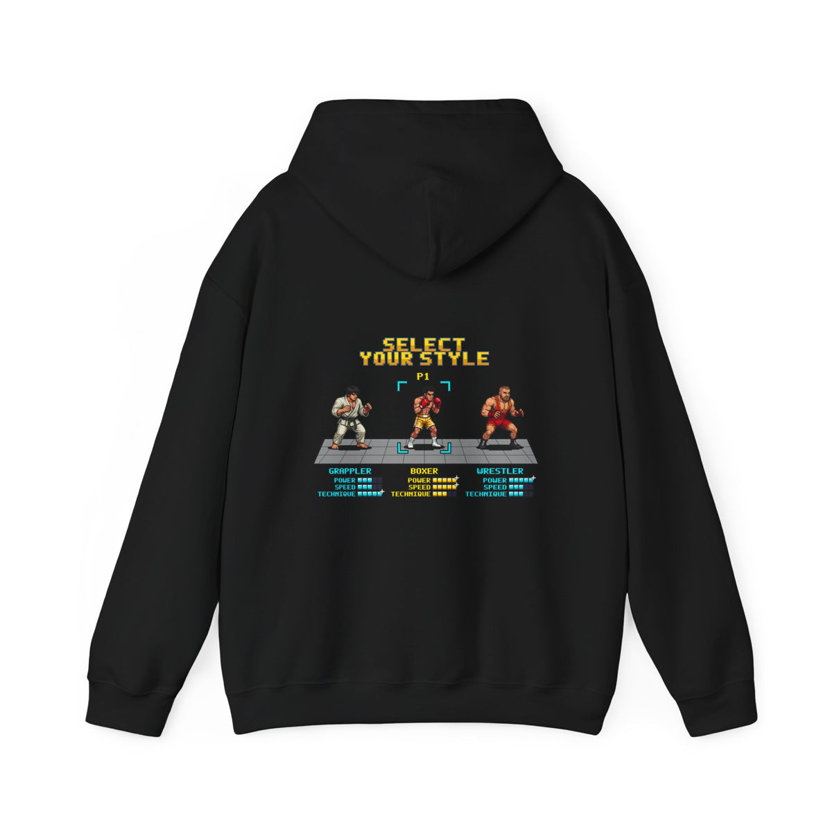 Boxing Hoodie - Select Your Style: Boxer - Retro Pixel Art Hoodie