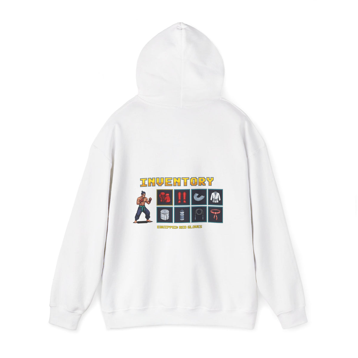 Martial Arts Hoodie - Fight Gear Inventory - Retro Pixel Art Hoodie