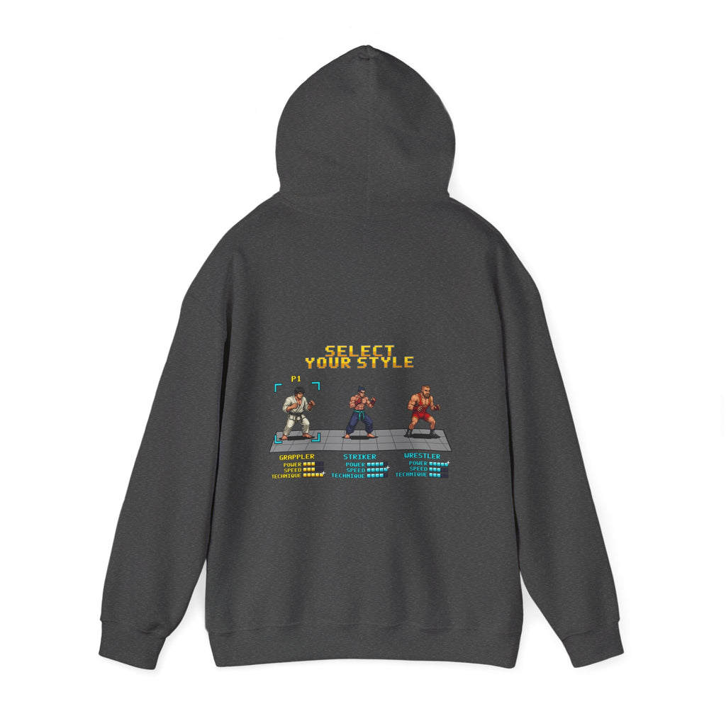 BJJ Hoodie - Select Your Style: Grappler - Retro Pixel Art Hoodie