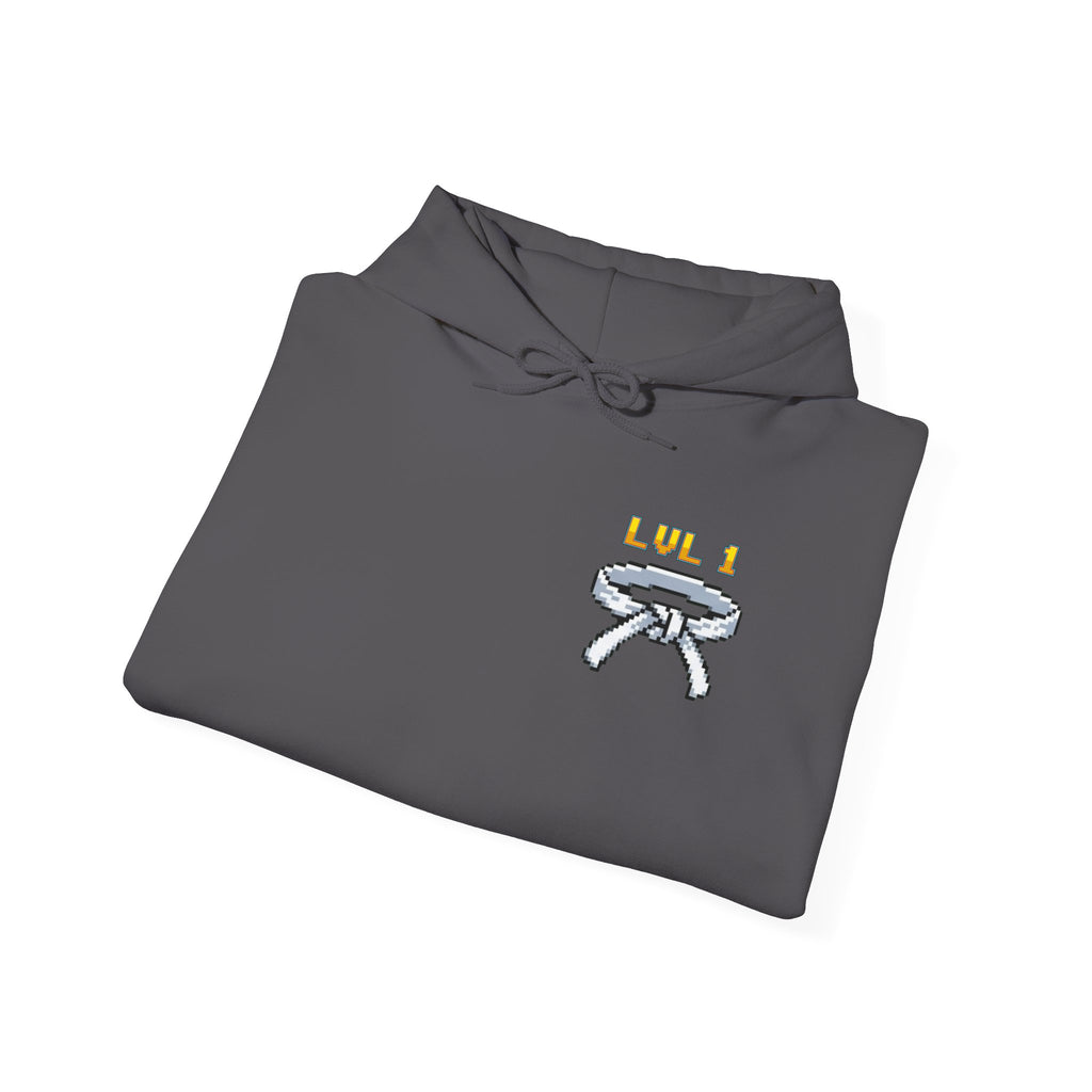 BJJ Hoodie - Level Up Belt Ranks - Retro Pixel Art Hoodie