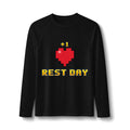 Gym Rash Guard - Rest Day +1 Life - Pixel Art Rashguard