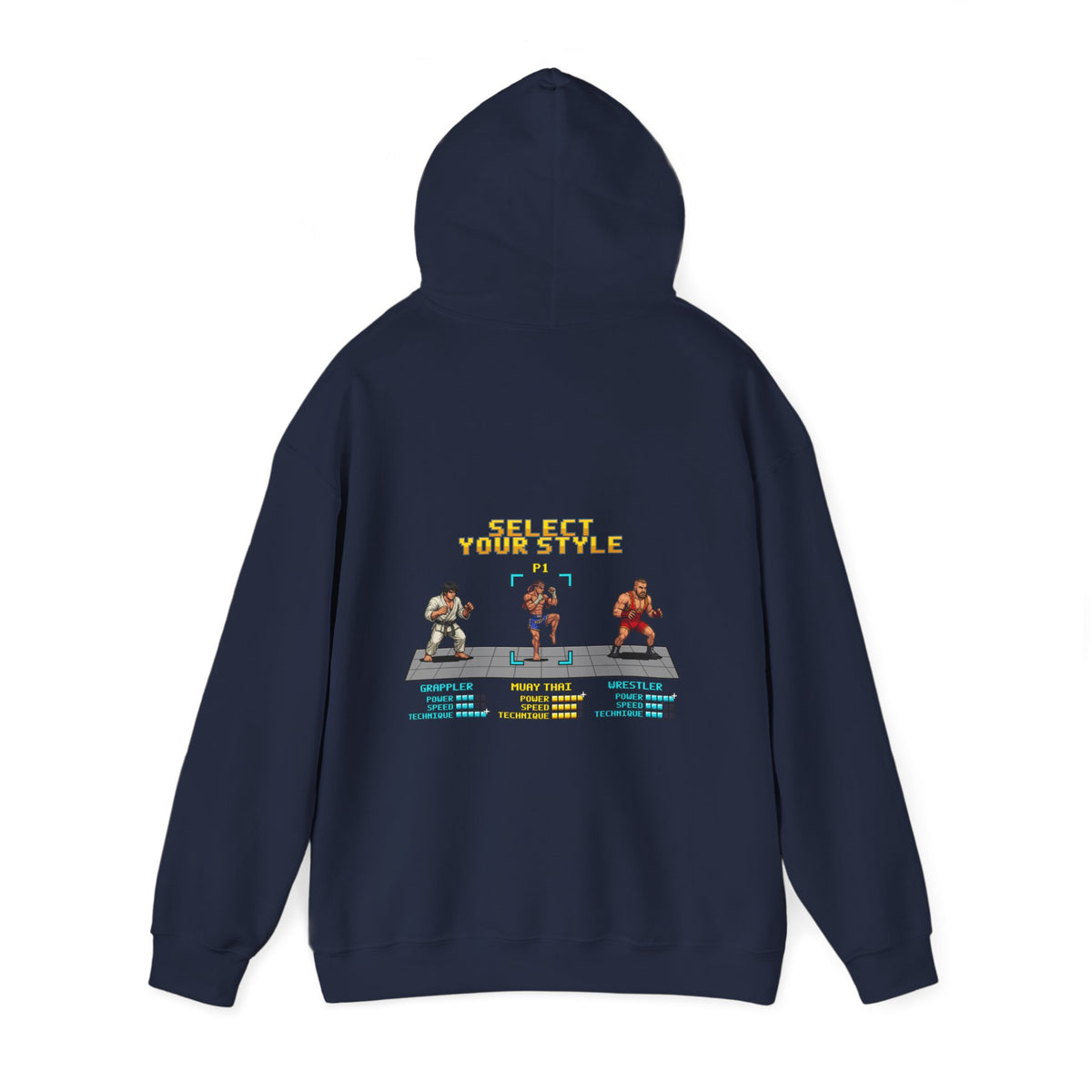 Muay Thai Hoodie - Select Your Style: Nak Muay - Retro Pixel Art Hoodie