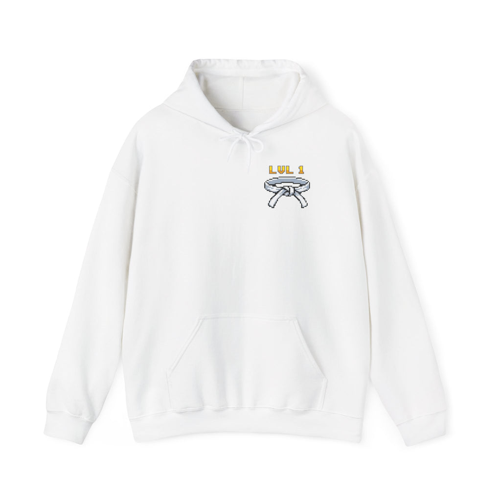 BJJ Hoodie - Level Up Belt Ranks - Retro Pixel Art Hoodie