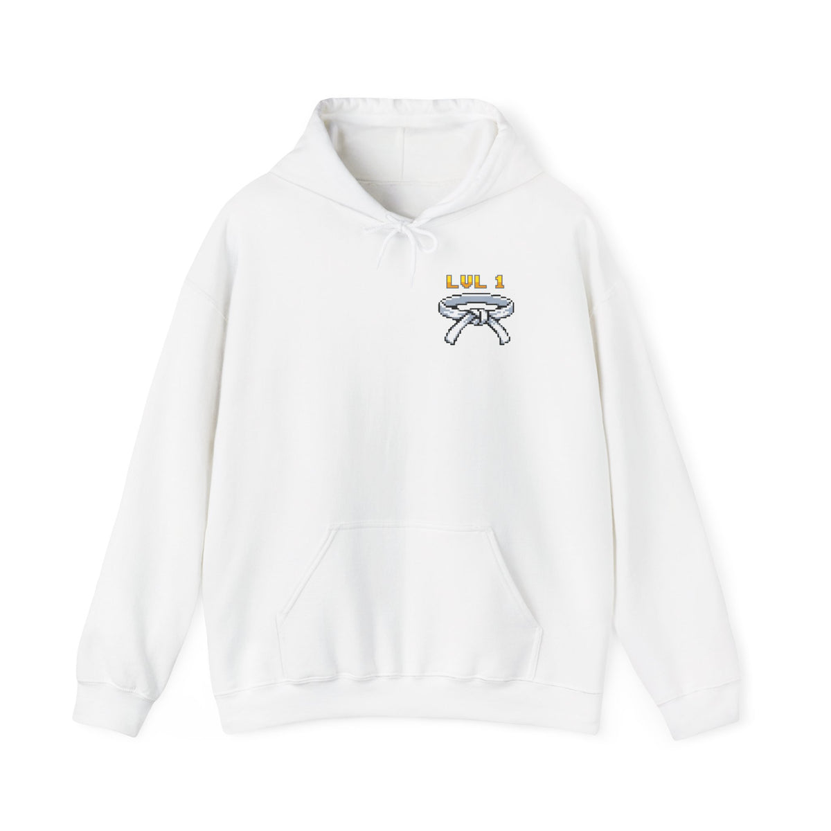BJJ Hoodie - Level Up Belt Ranks - Retro Pixel Art Hoodie