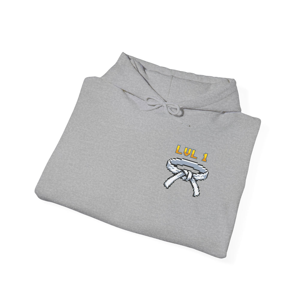 BJJ Hoodie - Level Up Belt Ranks - Retro Pixel Art Hoodie