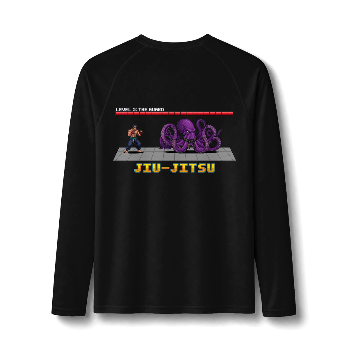 BJJ Rash Guard - Octopus Guard Final Boss - Pixel Art Rashguard