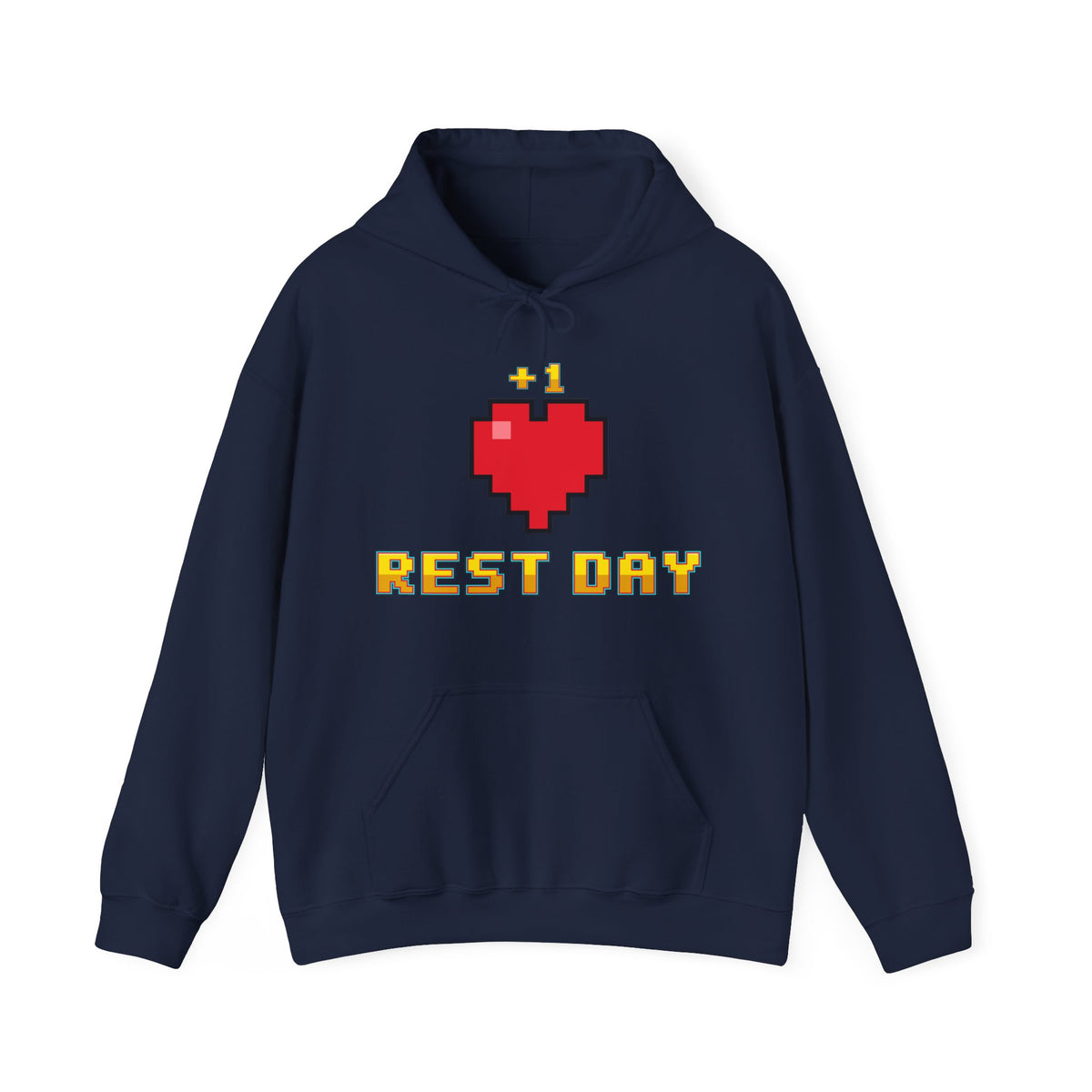 Gym Hoodie - Rest Day +1 Life - Retro Pixel Art Hoodie