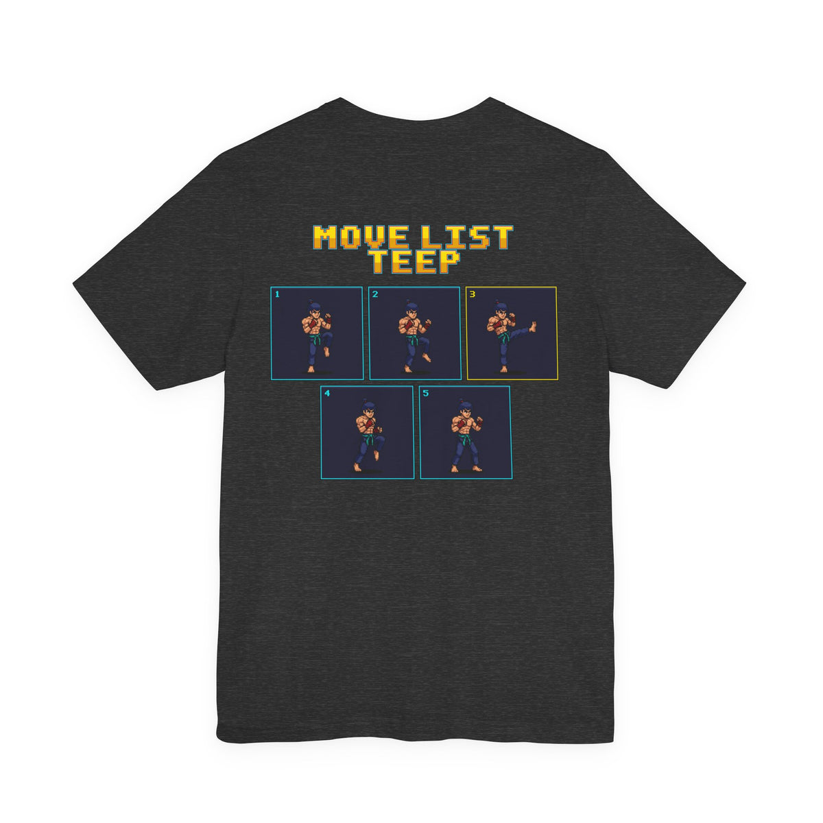 Muay Thai Shirt - Move List: Teep - Retro Pixel Art Tee
