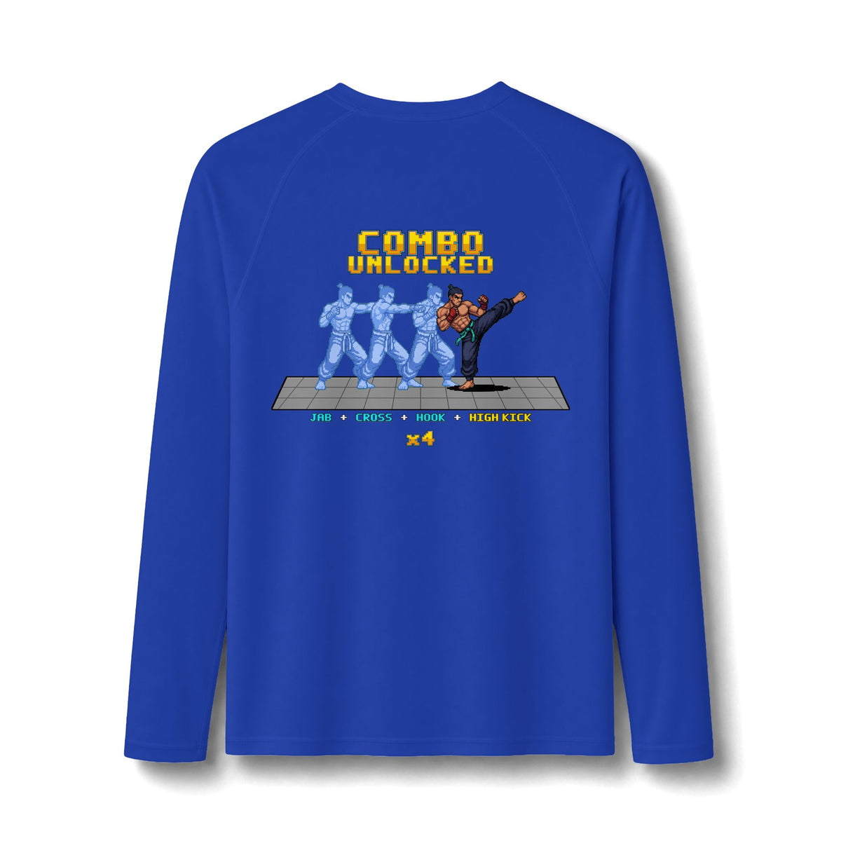 Kickboxing Rash Guard - Combo Unlocked - Pixel Art Rashguard