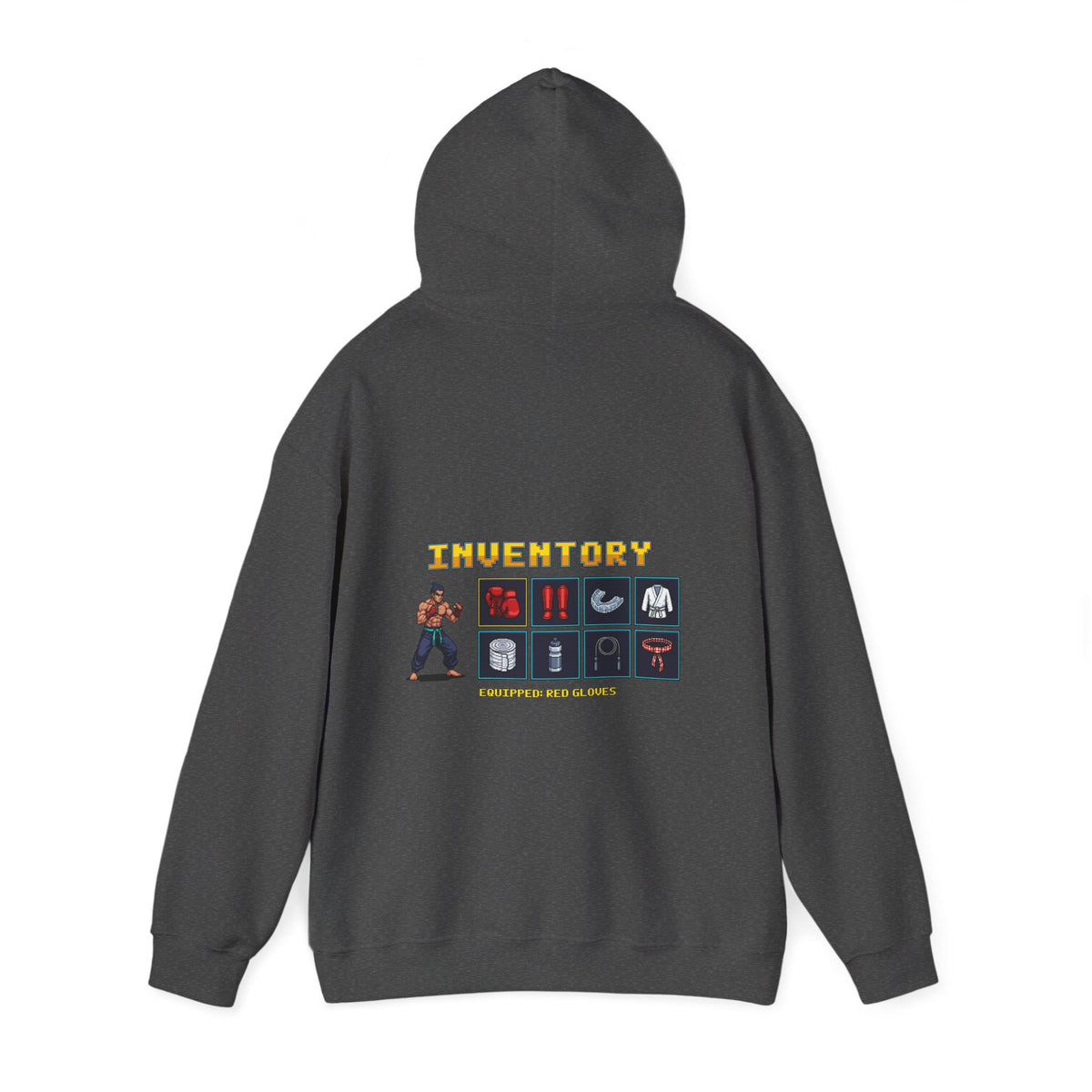 Martial Arts Hoodie - Fight Gear Inventory - Retro Pixel Art Hoodie